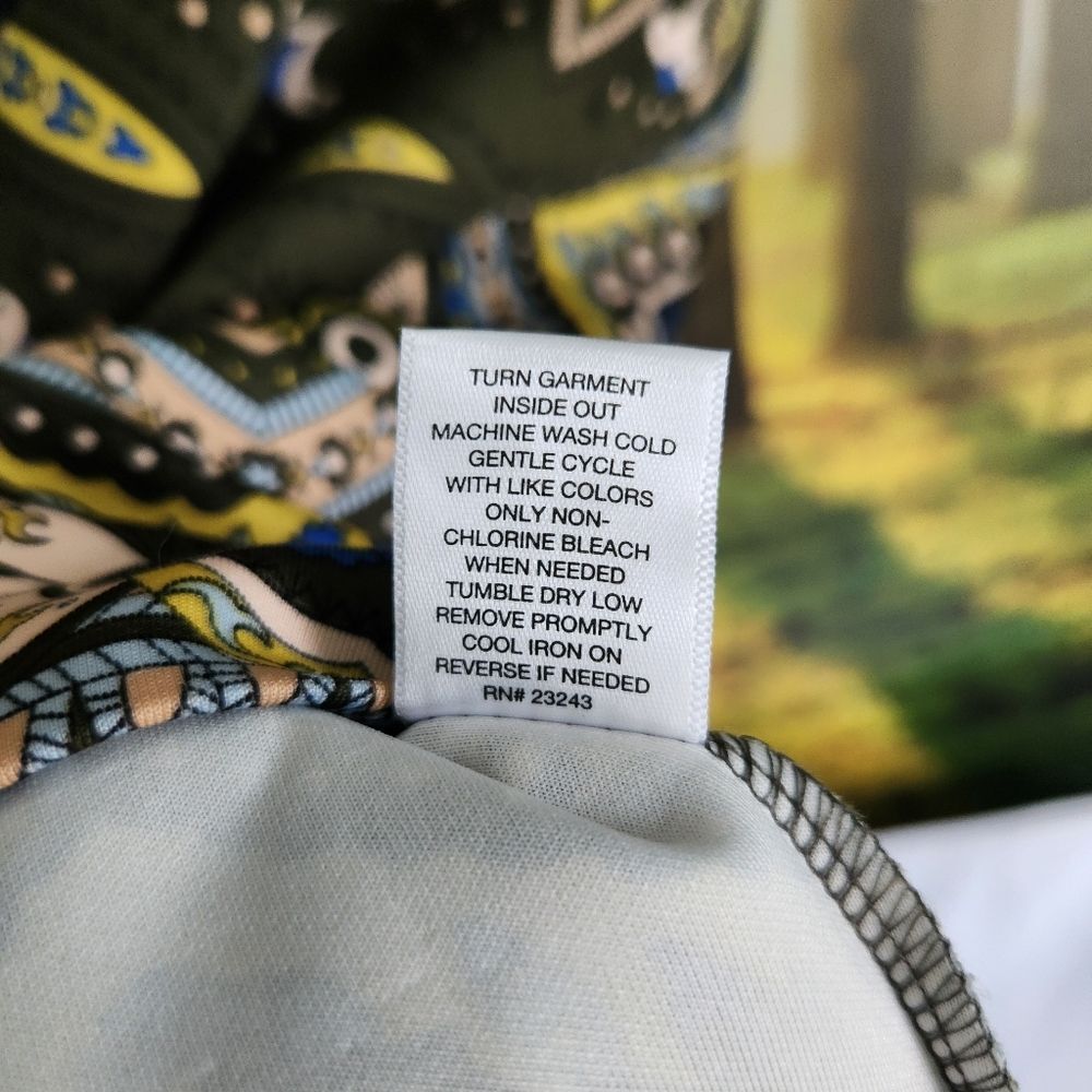 Retro Belle Sleeve Dress NY & Company Size XL Stretch Green Gogo Costume Hippy - Picture 14 of 14